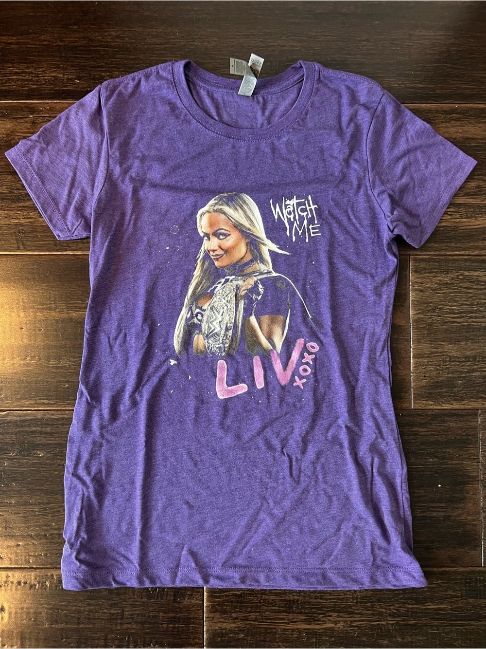 Purple Graphic Liv Morgan Women’s Tee - 'Watch Me' LIV Design